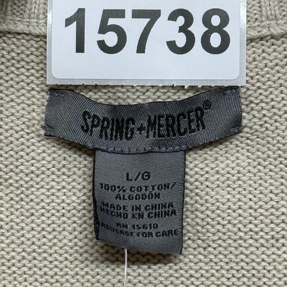 Spring + Mercer Sweater Mens Large Beige Tan 1/4 Zip Pullover Mock Neck NWT - Picture 10 of 10